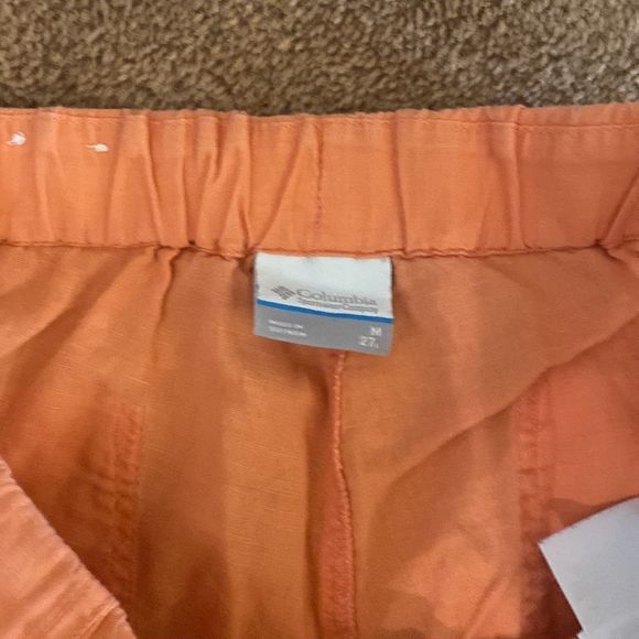 Columbia Orange Linen Cropped Drawstring Pants Size Medium-27 - Picture 3 of 6